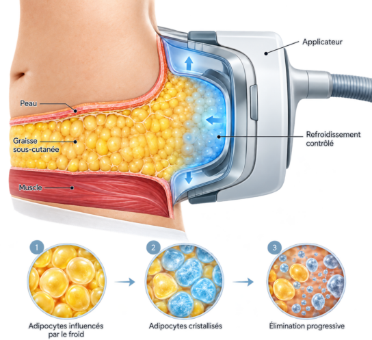 Séance de cryolipolyse chez Claris Clinic